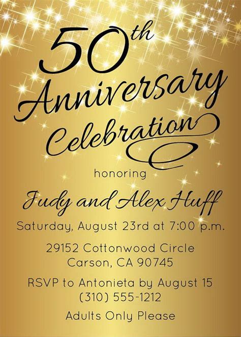 50th Anniversary Invitations Templates